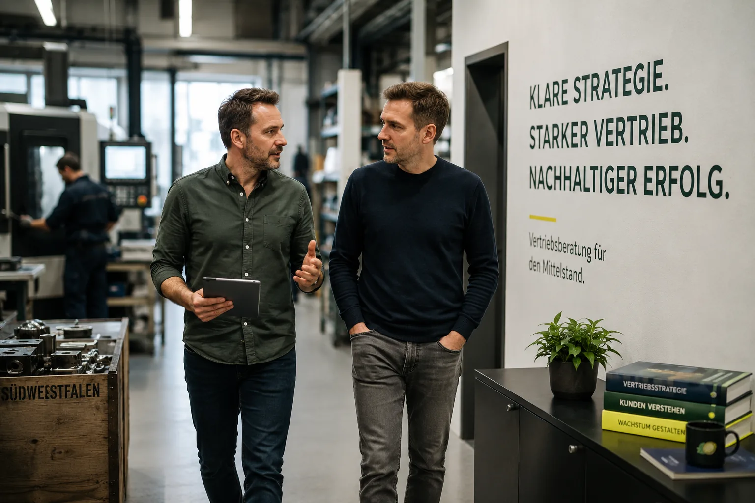 Vertriebsberatung im Mittelstand: Beratungsgespräch in einem Industrieunternehmen in Südwestfalen